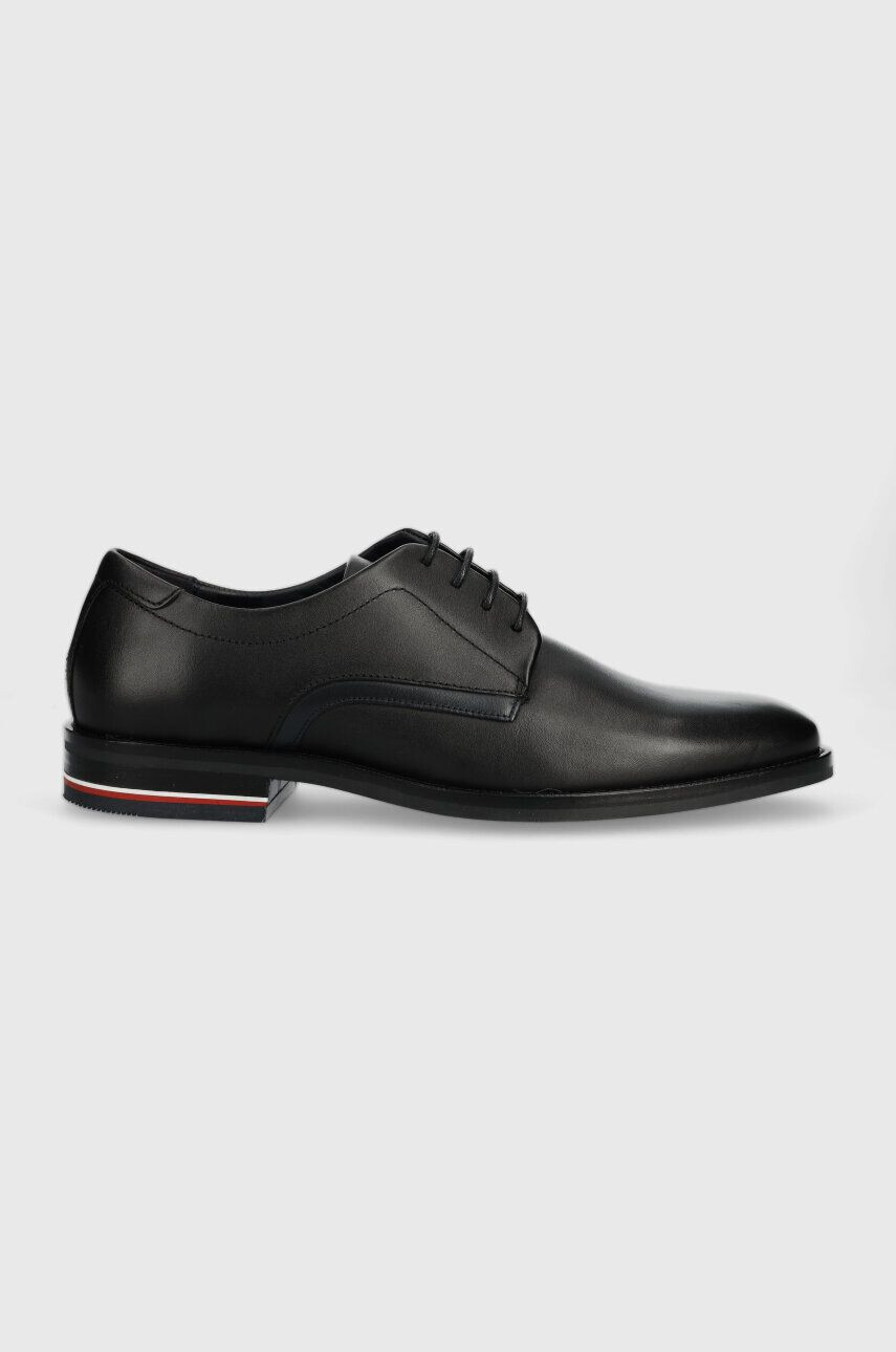 Tommy Hilfiger Δερμάτινα κλειστά παπούτσια CORPORATE HILFIGER LEATHER SHOE - Pepit.gr