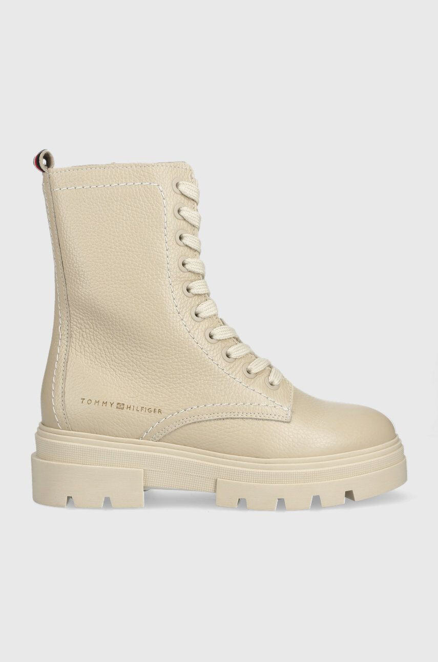 Tommy Hilfiger Δερμάτινα workers Monochromatic Lace Up Boot - Pepit.gr