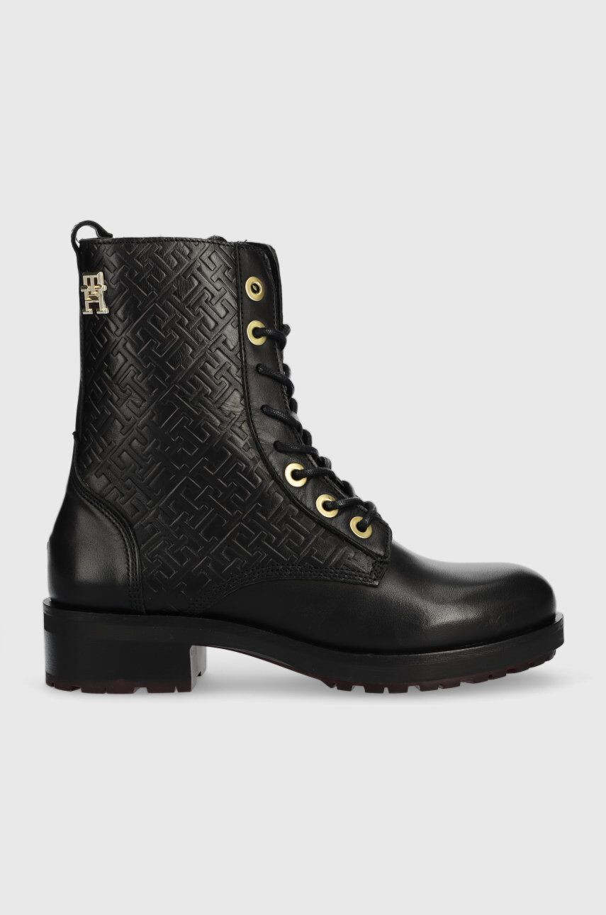 Tommy Hilfiger Δερμάτινα workers Th Monogram Biker Boot - Pepit.gr