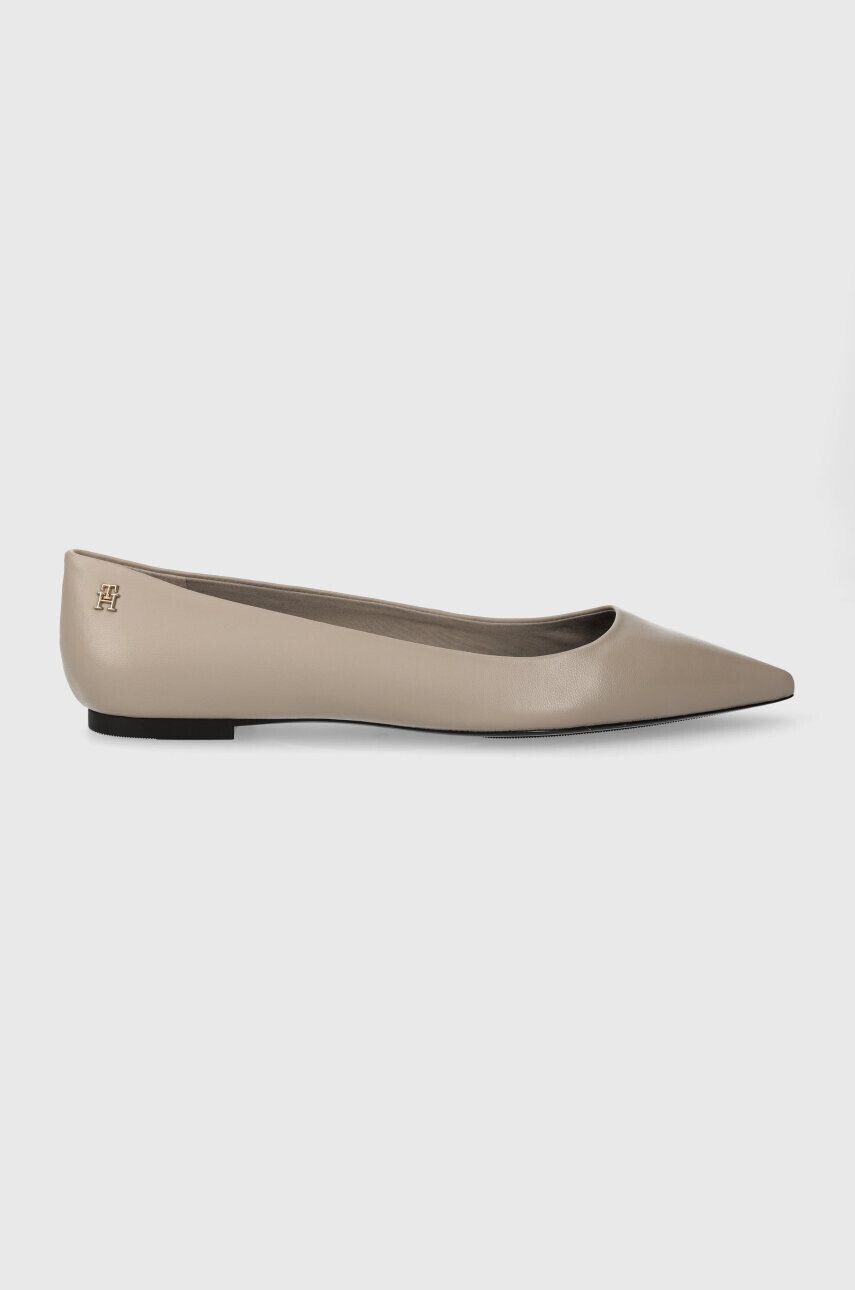 Tommy Hilfiger Δερμάτινες μπαλαρίνες ESSENTIAL POINTED BALLERINA - Pepit.gr