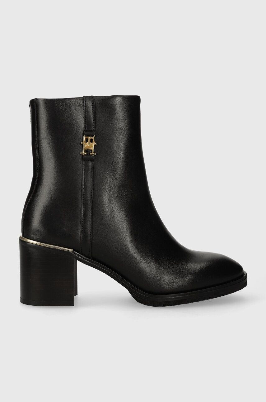 Tommy Hilfiger Δερμάτινες μπότες FEMININE TH HARDWARE MID BOOTIE - Pepit.gr