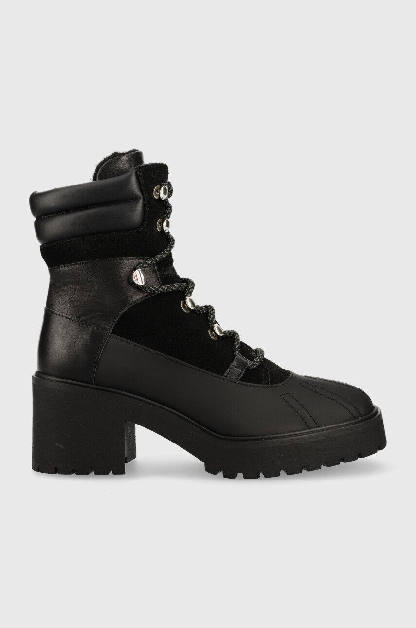 Tommy Hilfiger Δερμάτινες μπότες Heel Laced Outdoor Boot - Pepit.gr