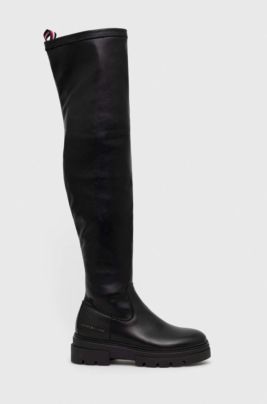 Tommy Hilfiger Δερμάτινες μπότες Monochromatic Over The Knee Boot - Pepit.gr