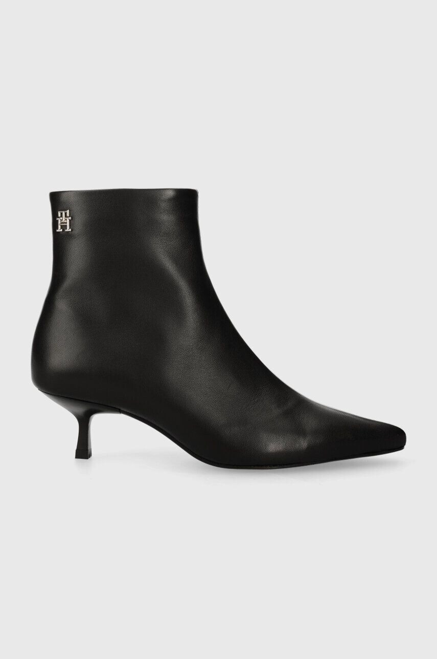 Tommy Hilfiger Δερμάτινες μπότες POINTY KITTEN HEEL BOOT - Pepit.gr