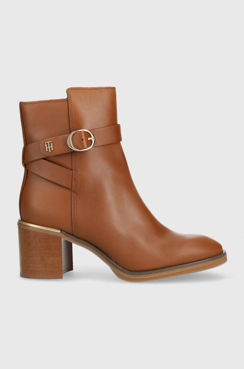 Tommy Hilfiger Δερμάτινες μπότες Th Belt Heeled Boot - Pepit.gr