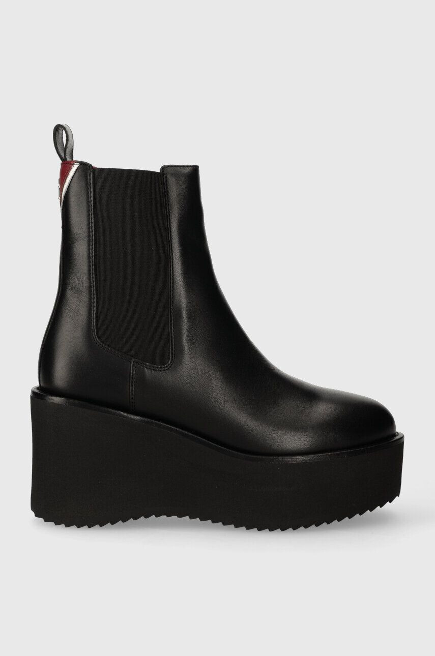 Tommy Hilfiger Δερμάτινες μπότες τσέλσι ELEVATED WEDGE BOOTIE - Pepit.gr