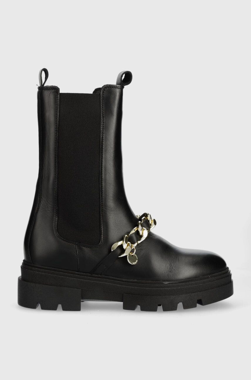 Tommy Hilfiger Δερμάτινες μπότες τσέλσι FW0FW07046 MONOCHROMATIC CHELSEA BOOT CHAIN - Pepit.gr