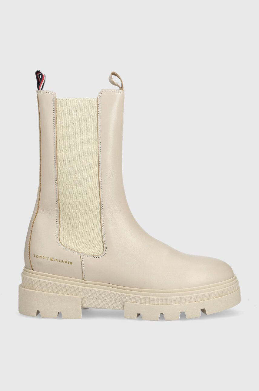 Tommy Hilfiger Δερμάτινες μπότες τσέλσι Monochromatic Chelsea Boot - Pepit.gr