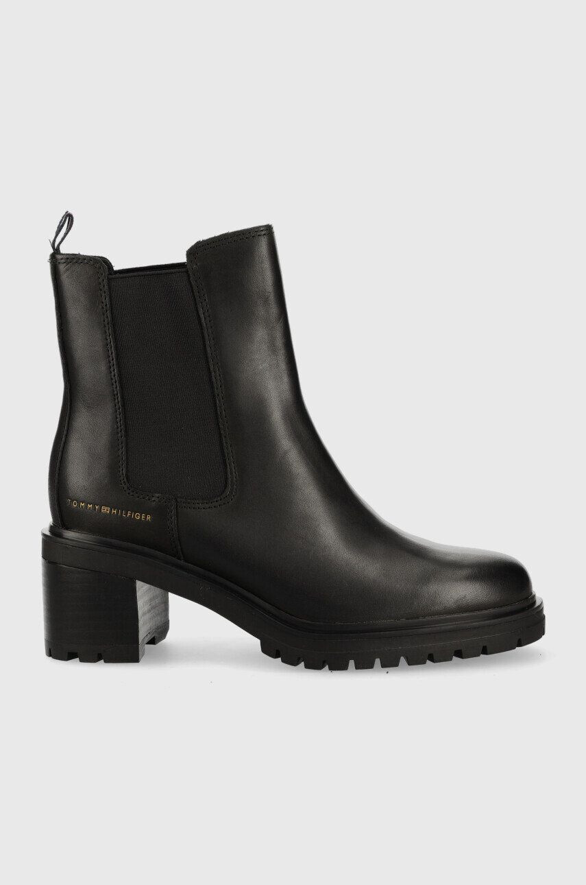 Tommy Hilfiger Δερμάτινες μπότες τσέλσι Outdoor Chelsea Mid Heel Boot - Pepit.gr