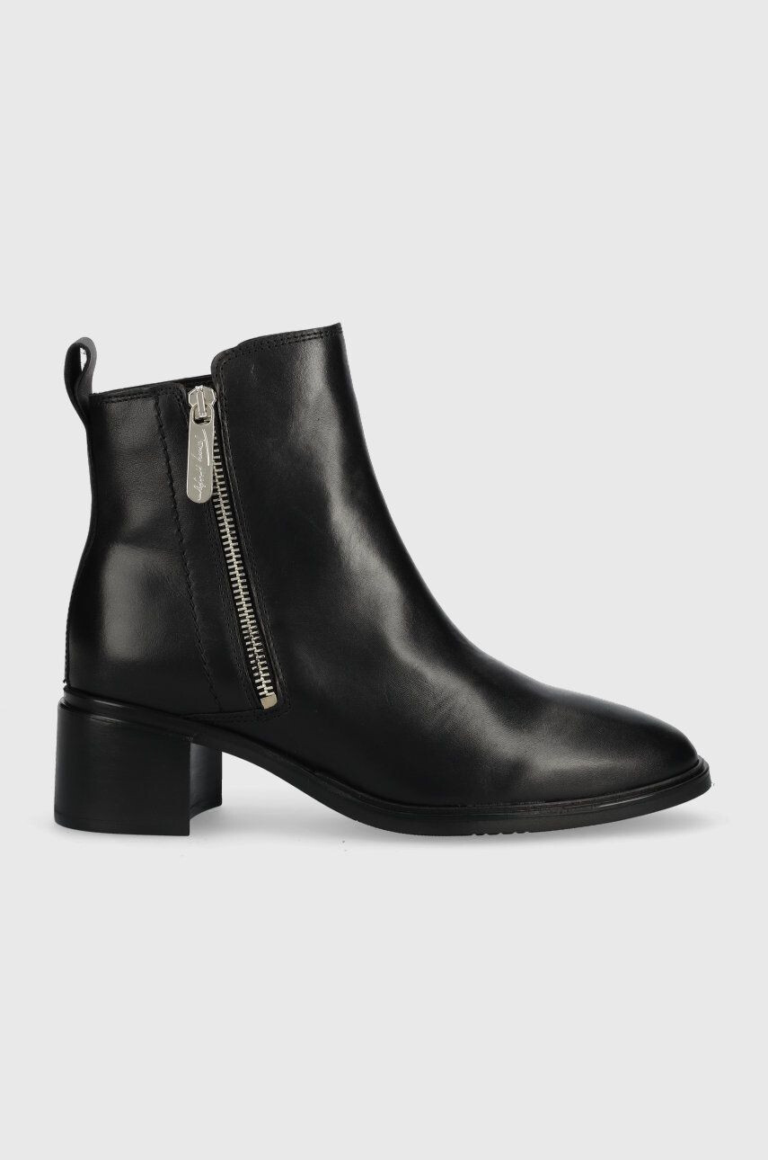 Tommy Hilfiger Δερμάτινες μπότες Zip Leather Mid Heel Boot - Pepit.gr