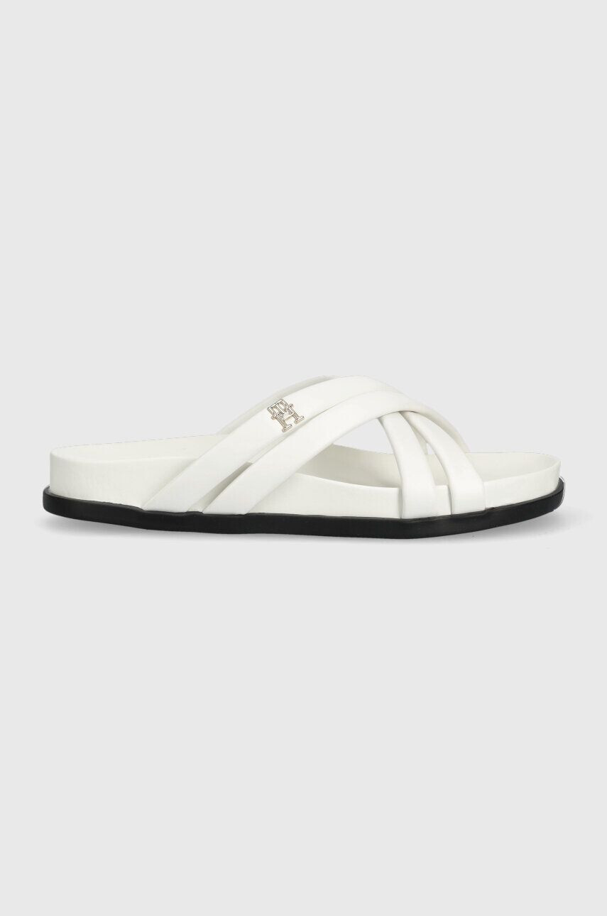 Tommy Hilfiger Δερμάτινες παντόφλες STRAP FEMININE SANDAL - Pepit.gr