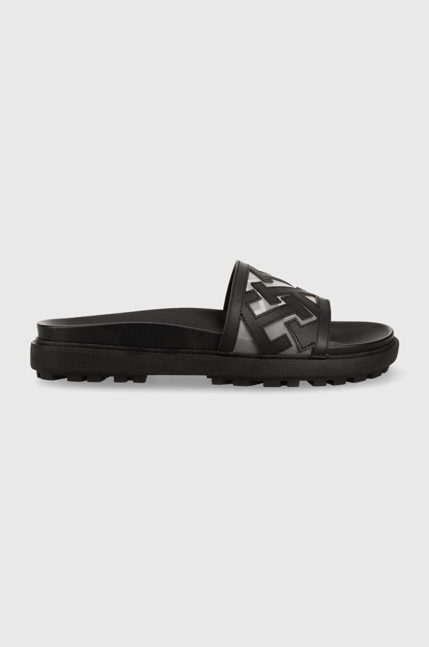 Tommy Hilfiger Δερμάτινες παντόφλες TH ELEVATED FLAT SANDAL - Pepit.gr