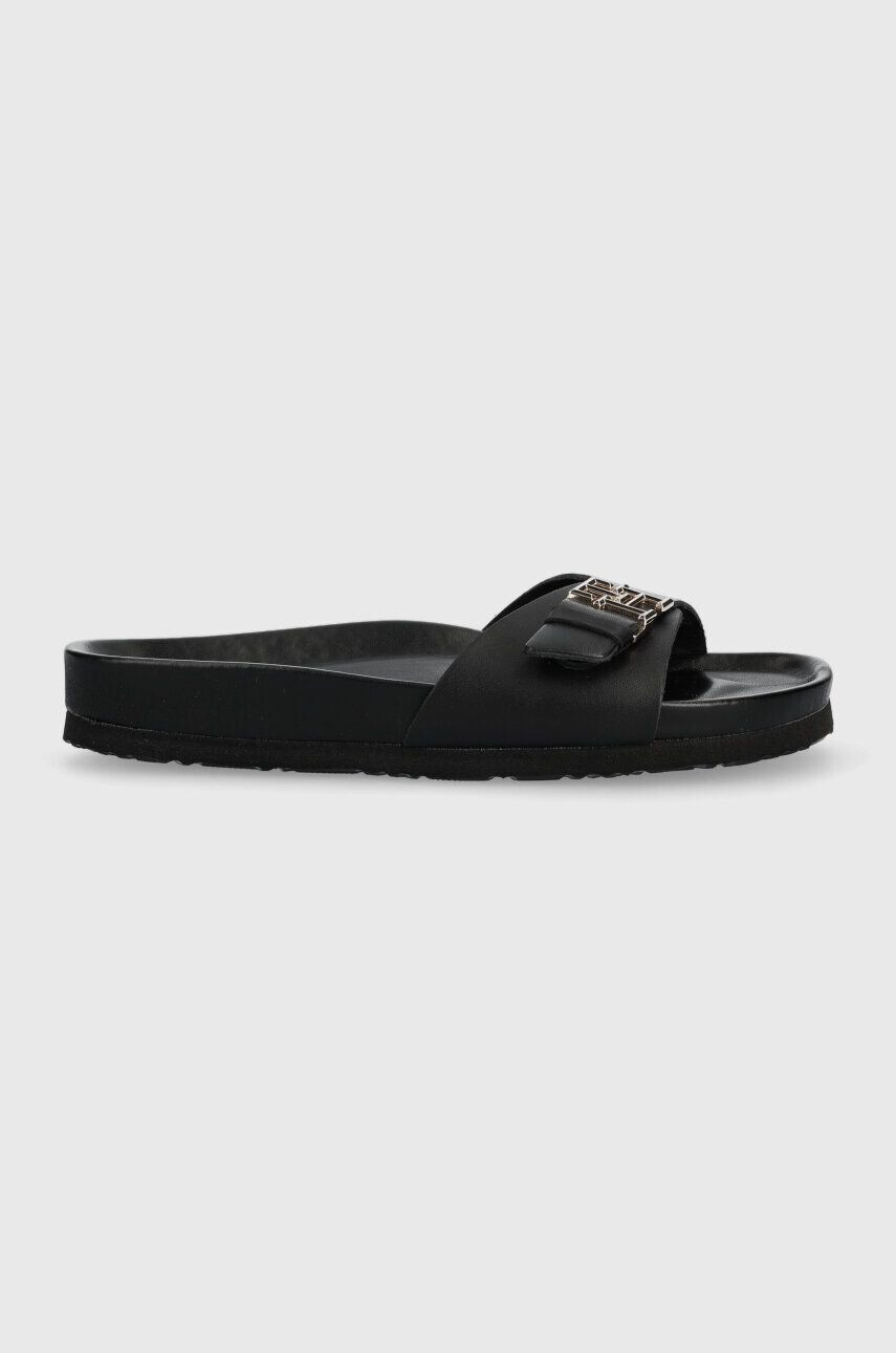 Tommy Hilfiger Δερμάτινες παντόφλες TH MULE SANDAL LEATHER - Pepit.gr