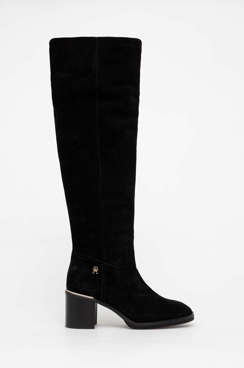 Tommy Hilfiger Μπότες σούετ FEMININE SUEDE OVERKNEE BOOT - Pepit.gr