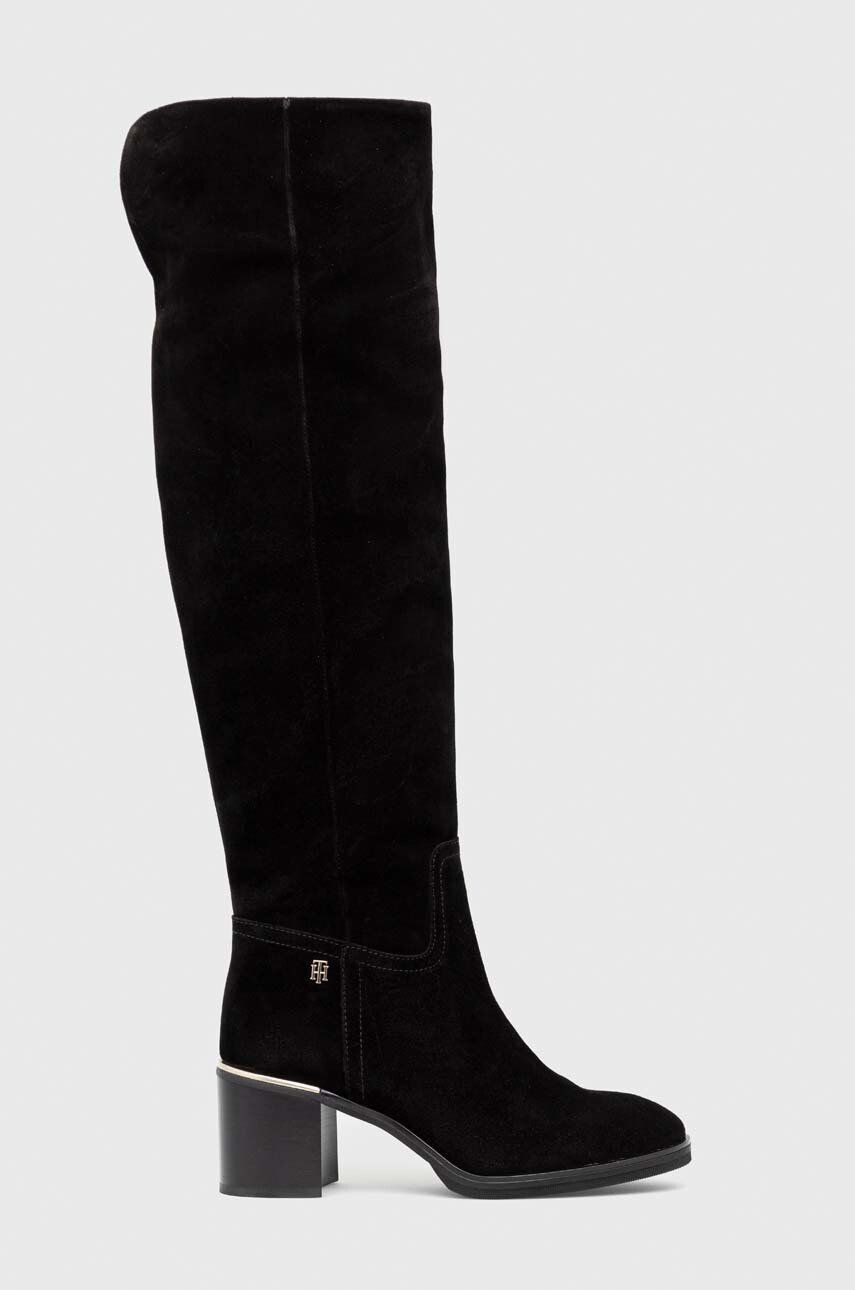 Tommy Hilfiger Μπότες σούετ Th Belt Suede Overknee Boot - Pepit.gr