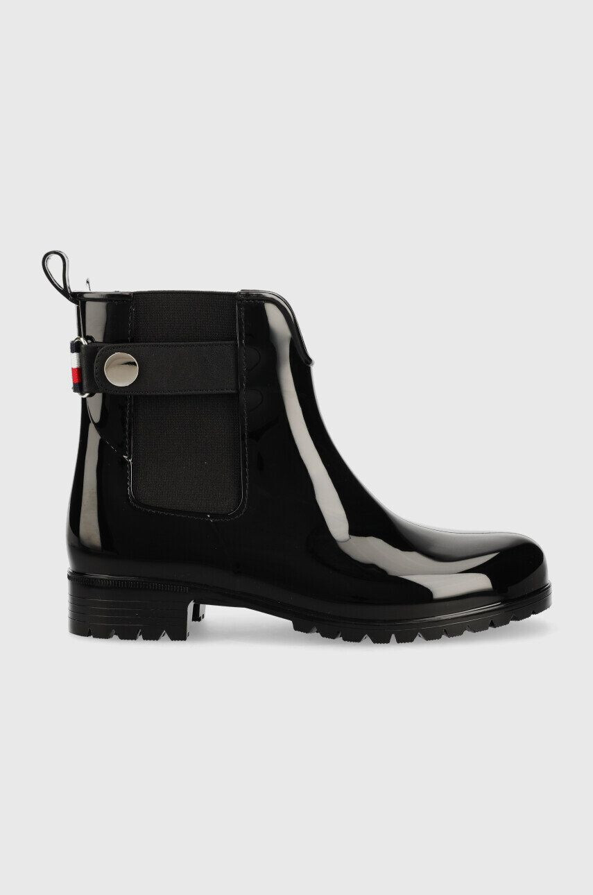 Tommy Hilfiger Ουέλλινγκτον Ankle Rainboot With Metal Detail - Pepit.gr