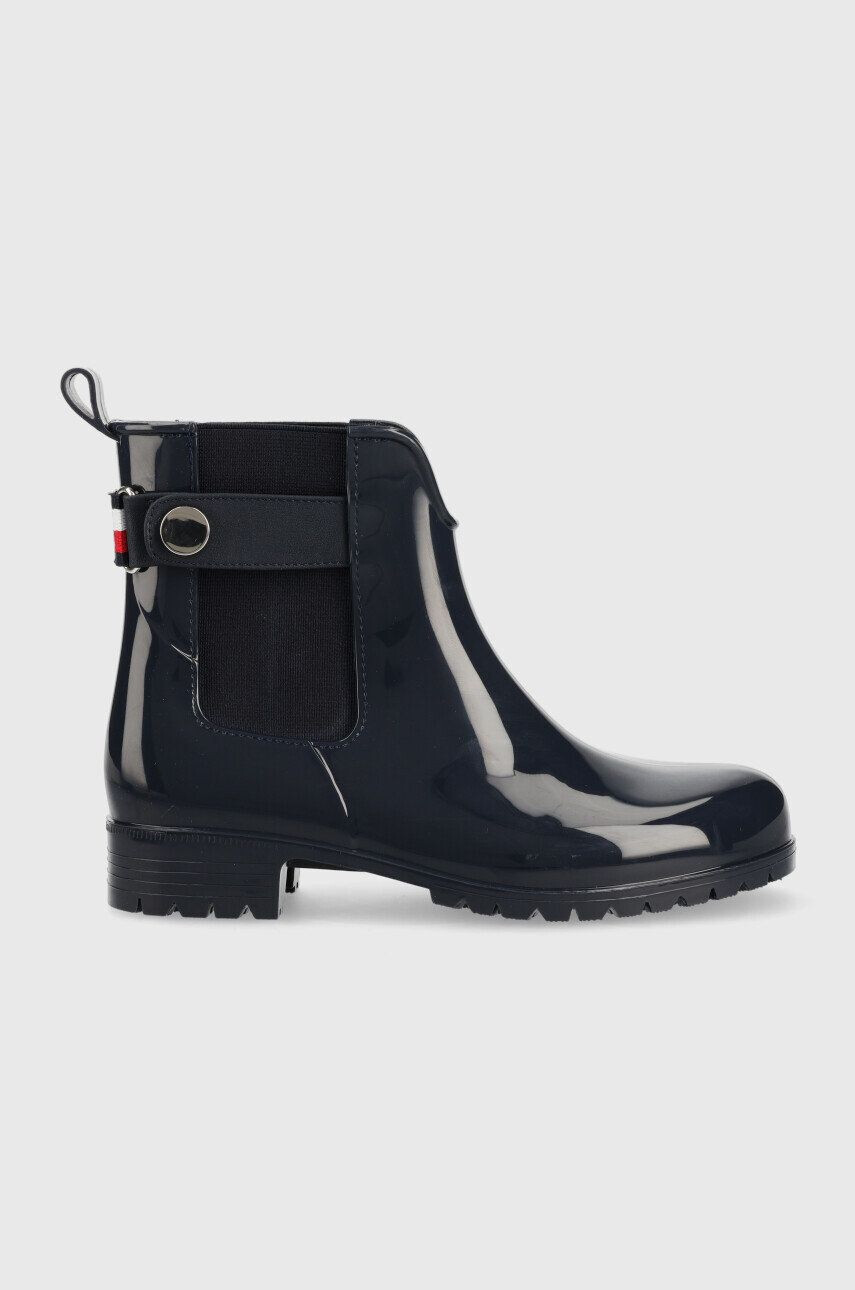 Tommy Hilfiger Ουέλλινγκτον Ankle Rainboot With Metal Detail - Pepit.gr