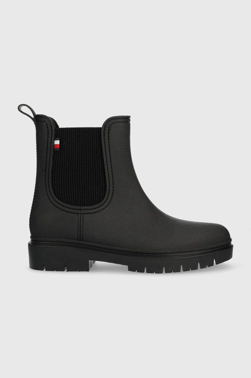 Tommy Hilfiger Ουέλλινγκτον Fw0fw06897 Matt Ankle Rainboot With Elastic - Pepit.gr