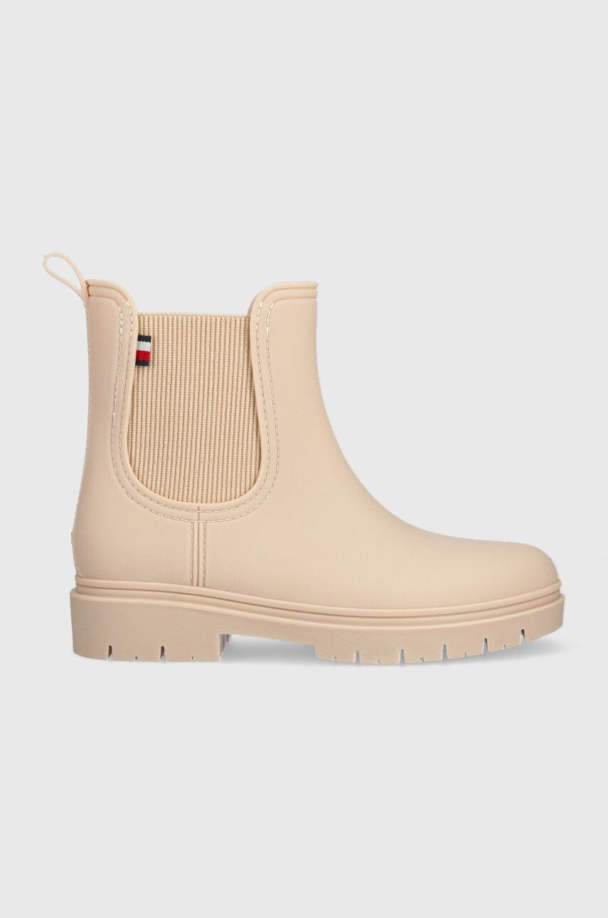 Tommy Hilfiger Ουέλλινγκτον Fw0fw06897 Matt Ankle Rainboot With Elastic - Pepit.gr