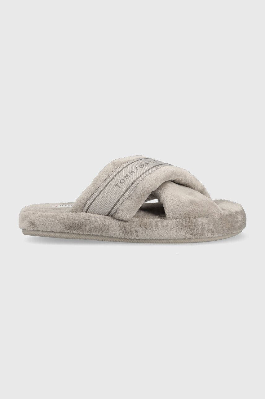 Tommy Hilfiger Παντόφλες Comfy Home Slippers With Straps χρώμα: γκρι - Pepit.gr