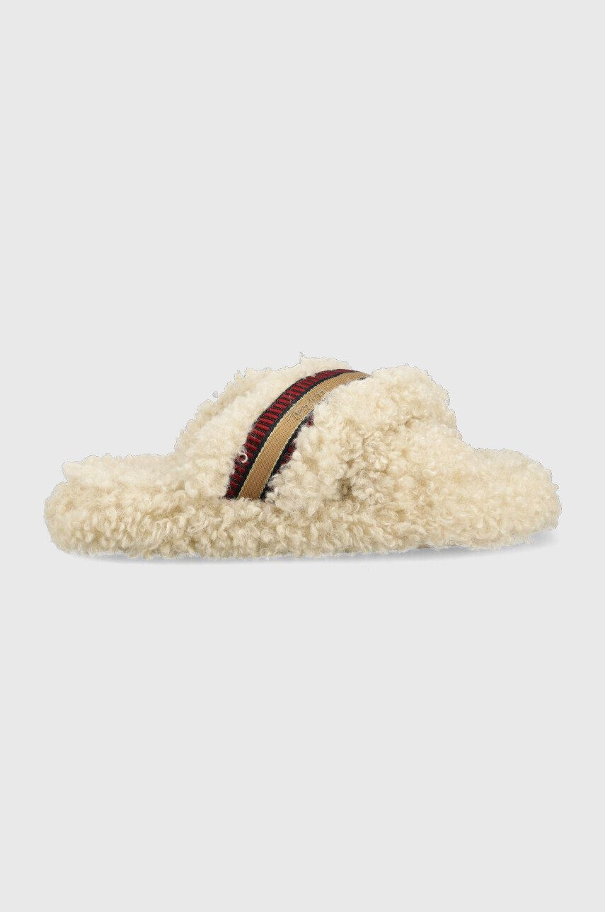 Tommy Hilfiger Παντόφλες Sherpa Fur Home Slippers Straps - Pepit.gr