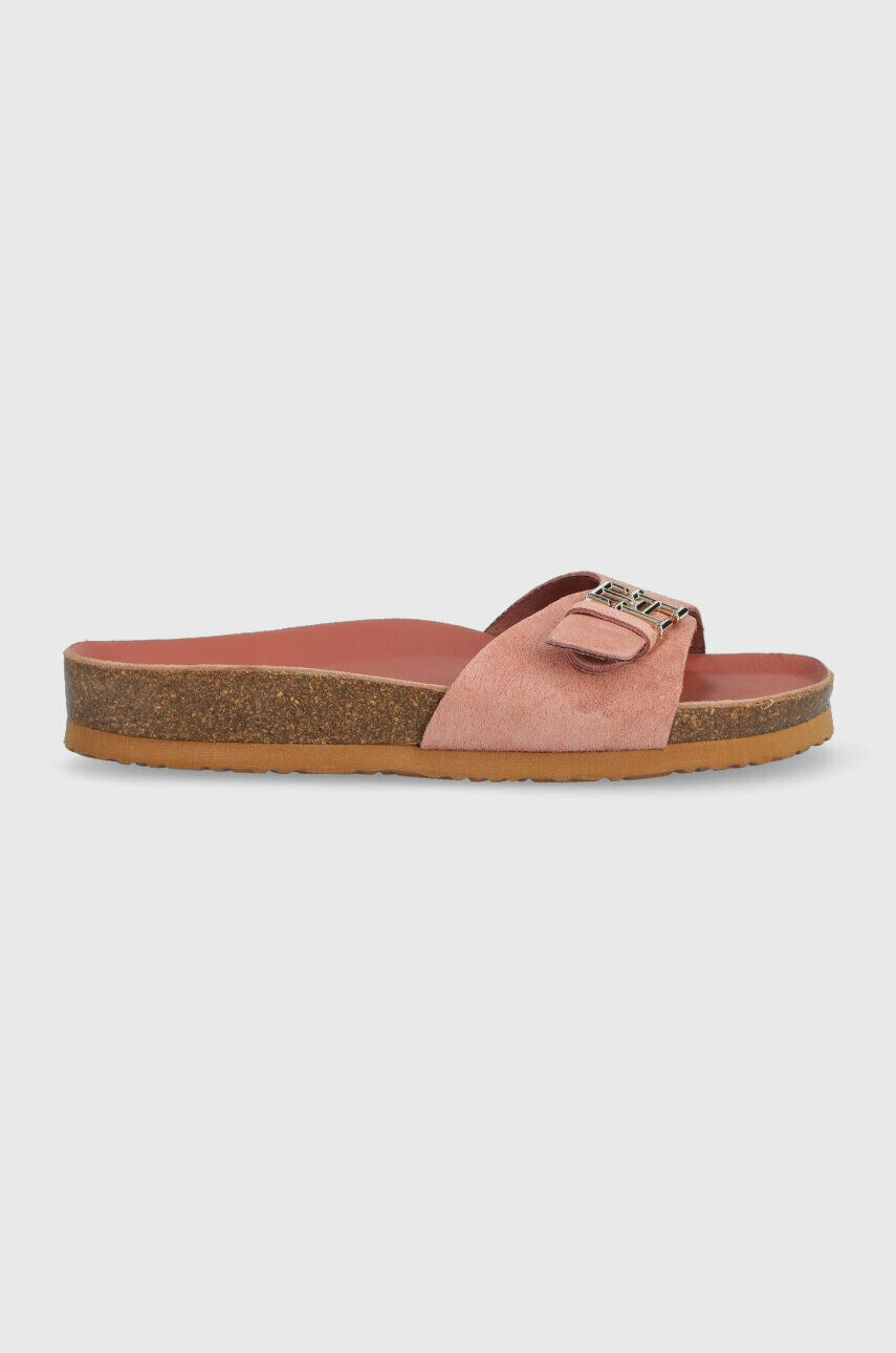 Tommy Hilfiger Παντόφλες σουέτ TH MULE SANDAL SUEDE - Pepit.gr