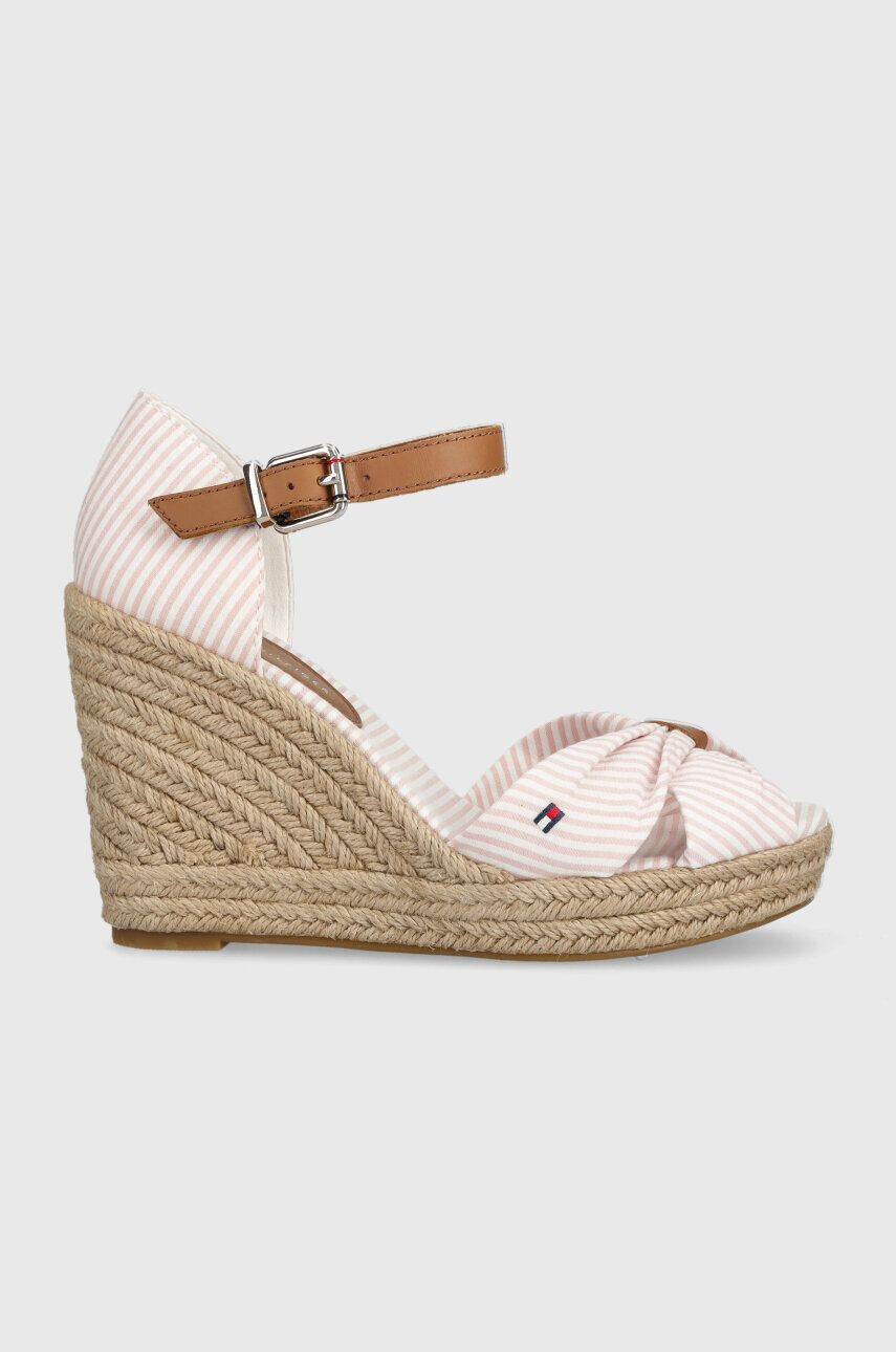 Tommy Hilfiger Σανδάλια BASIC SEERSUCKER HIGH WEDGE - Pepit.gr