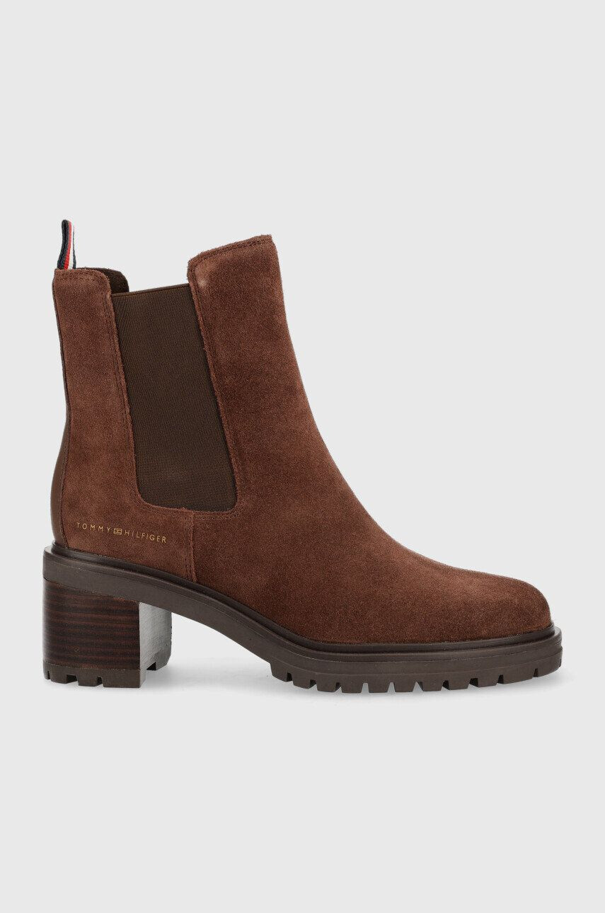 Tommy Hilfiger Σουέτ μπότες τσέλσι Outdoor Chelsea Mid Heel Boot - Pepit.gr