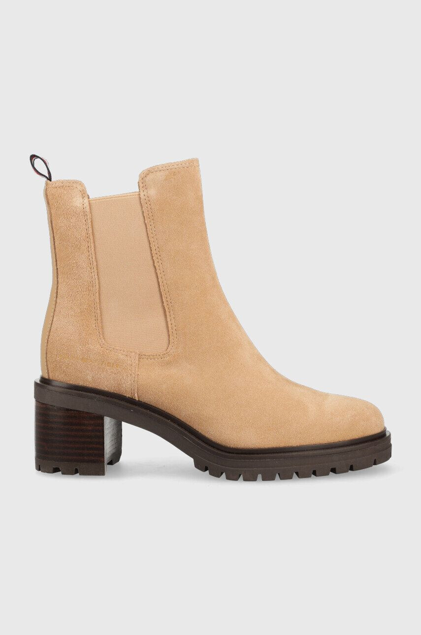 Tommy Hilfiger Σουέτ μπότες τσέλσι Outdoor Chelsea Mid Heel Boot - Pepit.gr