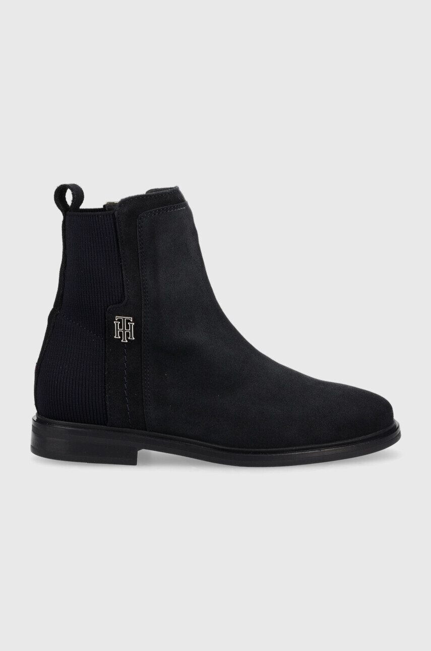 Tommy Hilfiger Σουέτ μπότες τσέλσι Th Essentials Flat Boot - Pepit.gr