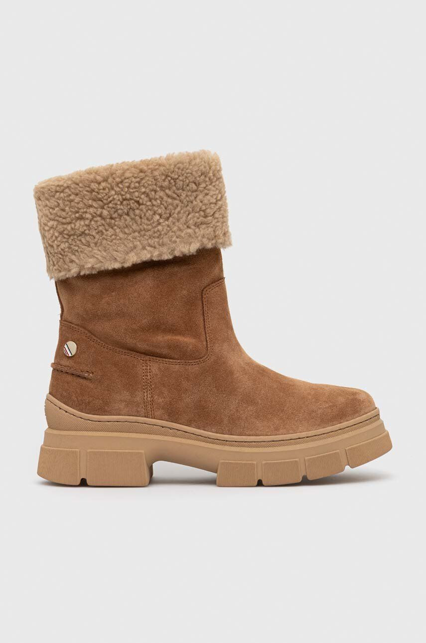 Tommy Hilfiger Σουέτ μπότες Warm Lining Suede Low Boot - Pepit.gr