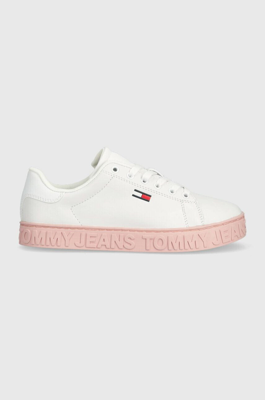 Tommy Jeans Δερμάτινα αθλητικά παπούτσια COOL SNEAKER SEASON χρώμα: ροζ - Pepit.gr