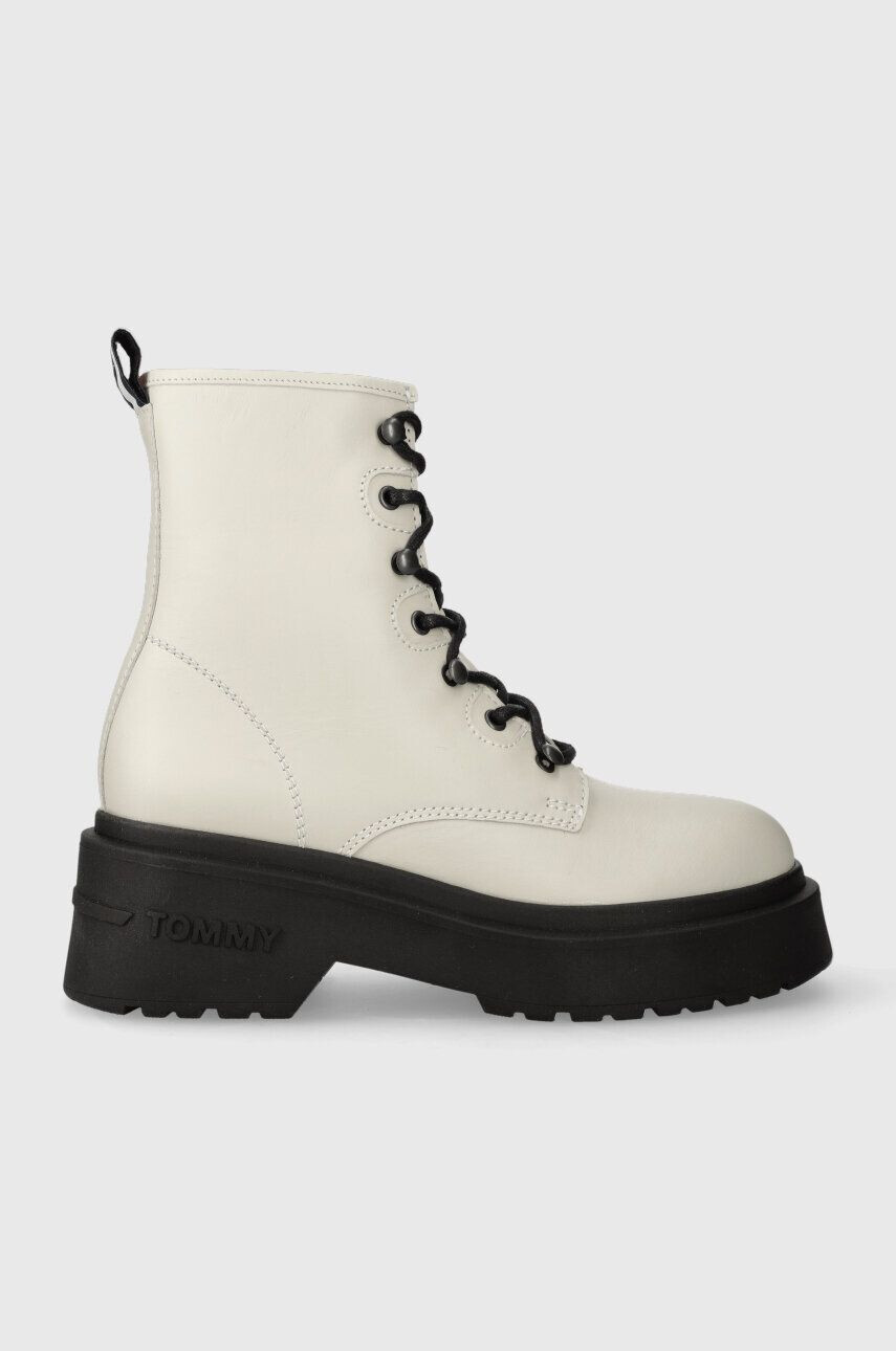 Tommy Jeans Δερμάτινα workers TJW LACE UP BOOT CHUNKY - Pepit.gr