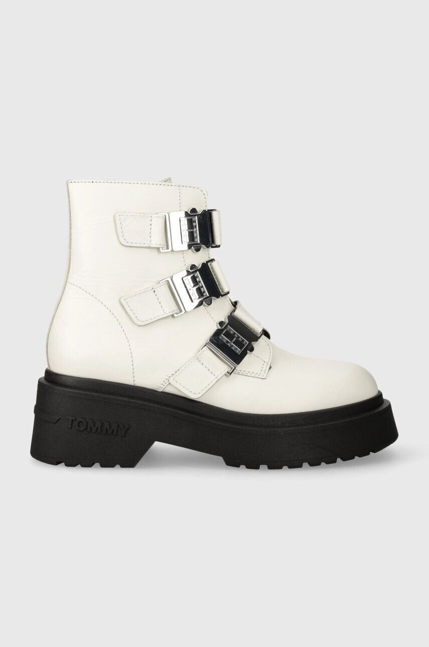 Tommy Jeans Δερμάτινες μπότες TJW CHUNKY BOOT HARDWARE - Pepit.gr