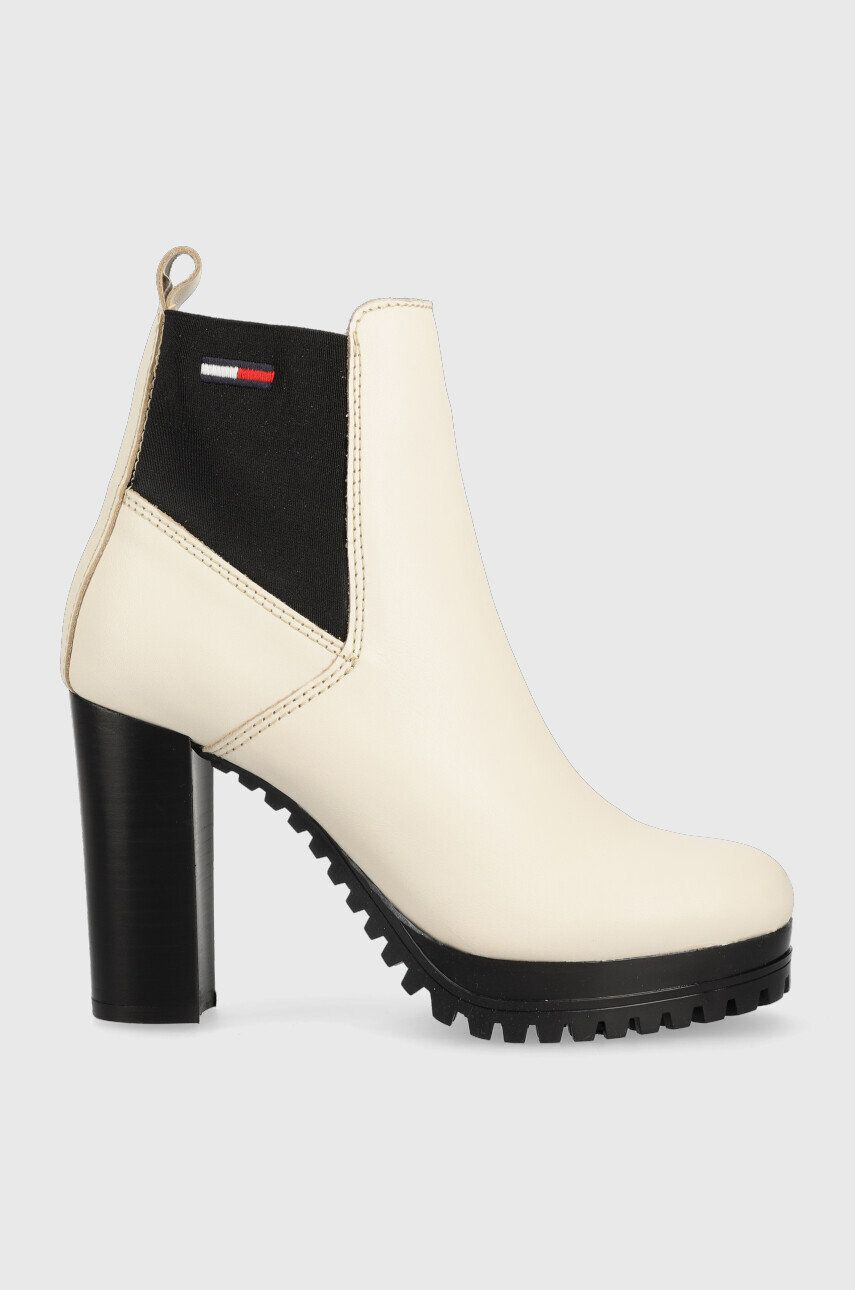 Tommy Jeans Δερμάτινες μπότες τσέλσι Essentials High Heel Boot - Pepit.gr