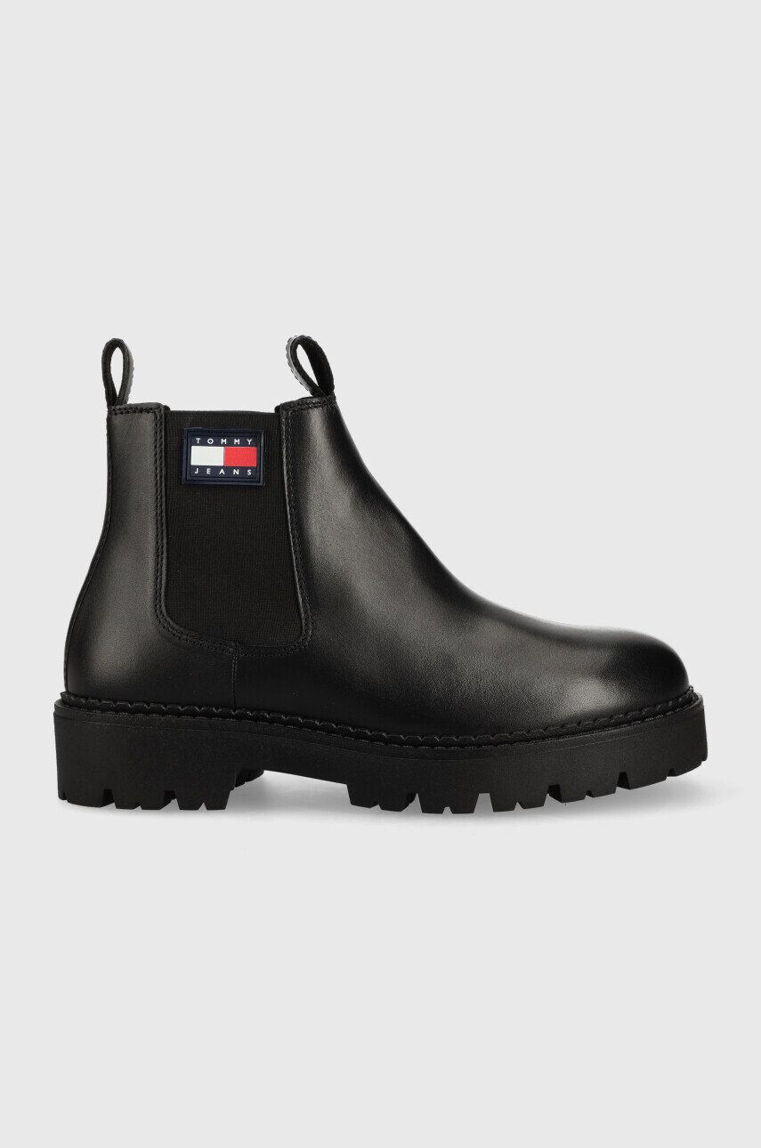 Tommy Jeans Δερμάτινες μπότες τσέλσι Heritage Branding Chelsea Boot - Pepit.gr