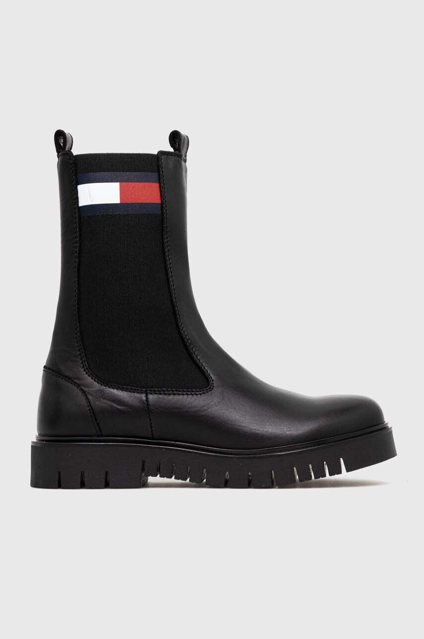 Tommy Jeans Δερμάτινες μπότες τσέλσι TJW LONG CHELSEA BOOT - Pepit.gr