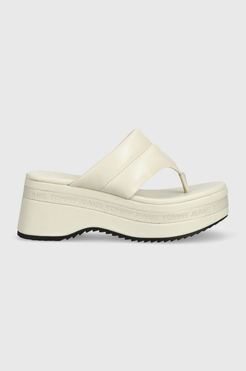 Tommy Jeans Δερμάτινες σαγιονάρες SANDAL PADDED - Pepit.gr