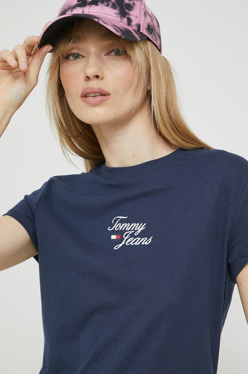 Tommy Jeans Μπλουζάκι χρώμα: ναυτικό μπλε - Pepit.gr