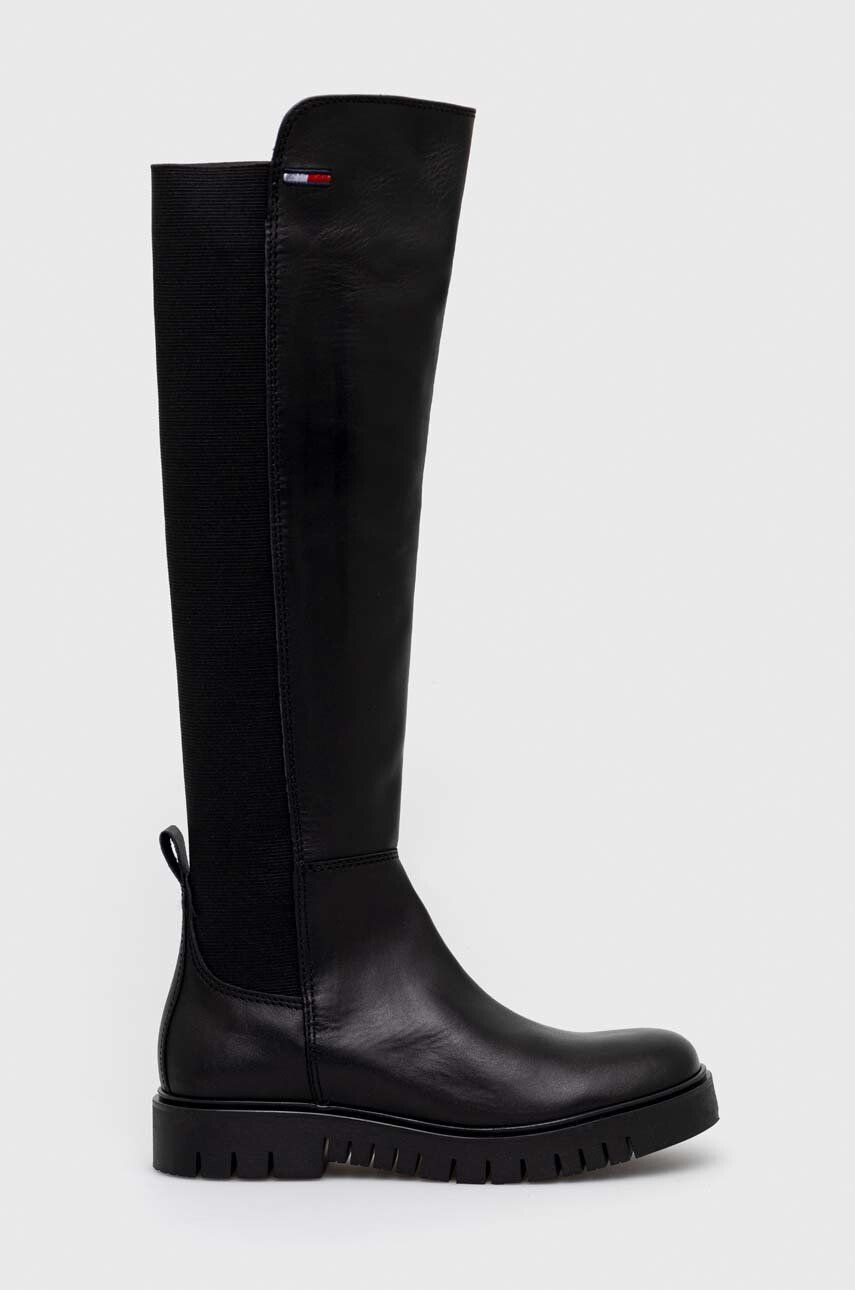 Tommy Jeans Μπότες Long Leather Boot - Pepit.gr