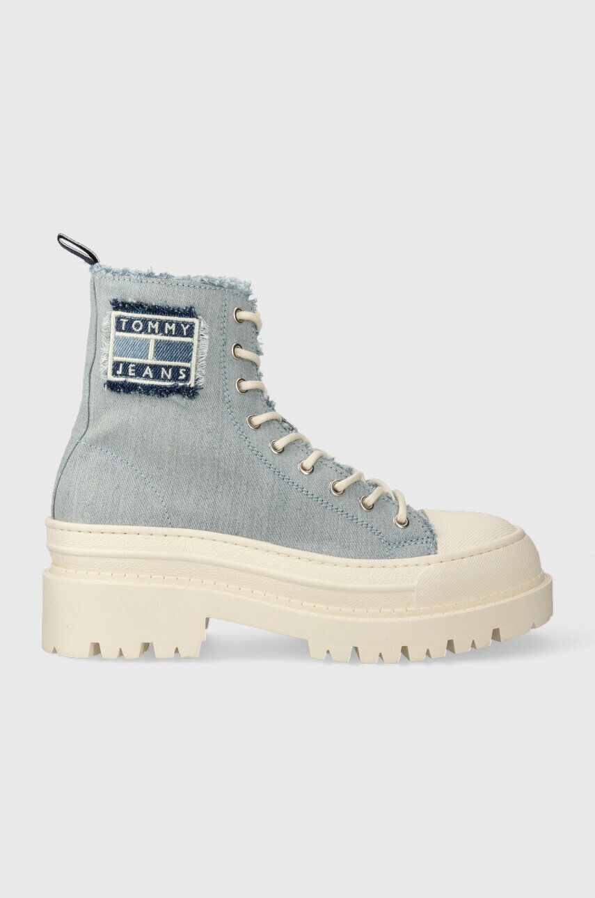 Tommy Jeans Πάνινα παπούτσια TJW FOXING DENIM BOOT - Pepit.gr