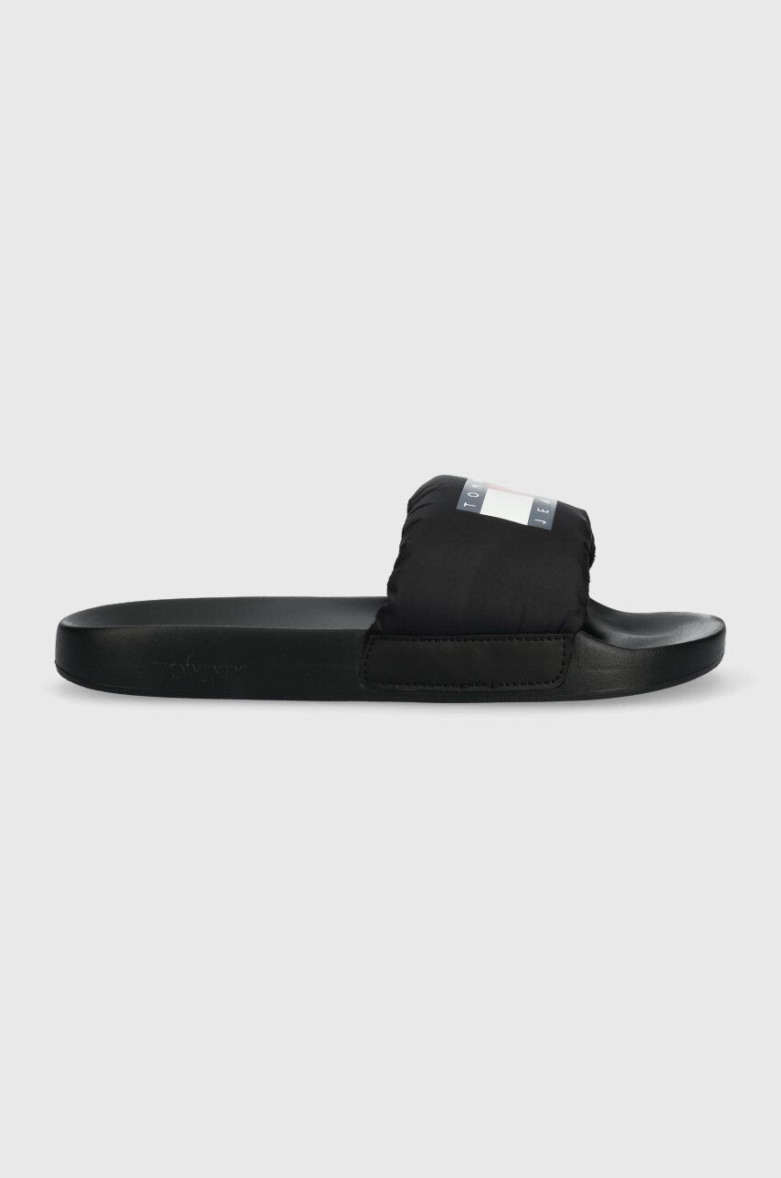 Tommy Jeans Παντόφλες Padded Pool Slide χρώμα: μαύρο - Pepit.gr