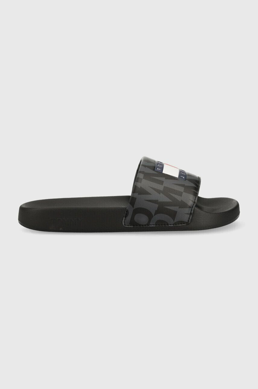 Tommy Jeans Παντόφλες POOL SLIDE PRINT χρώμα: μαύρο EM0EM01146 - Pepit.gr