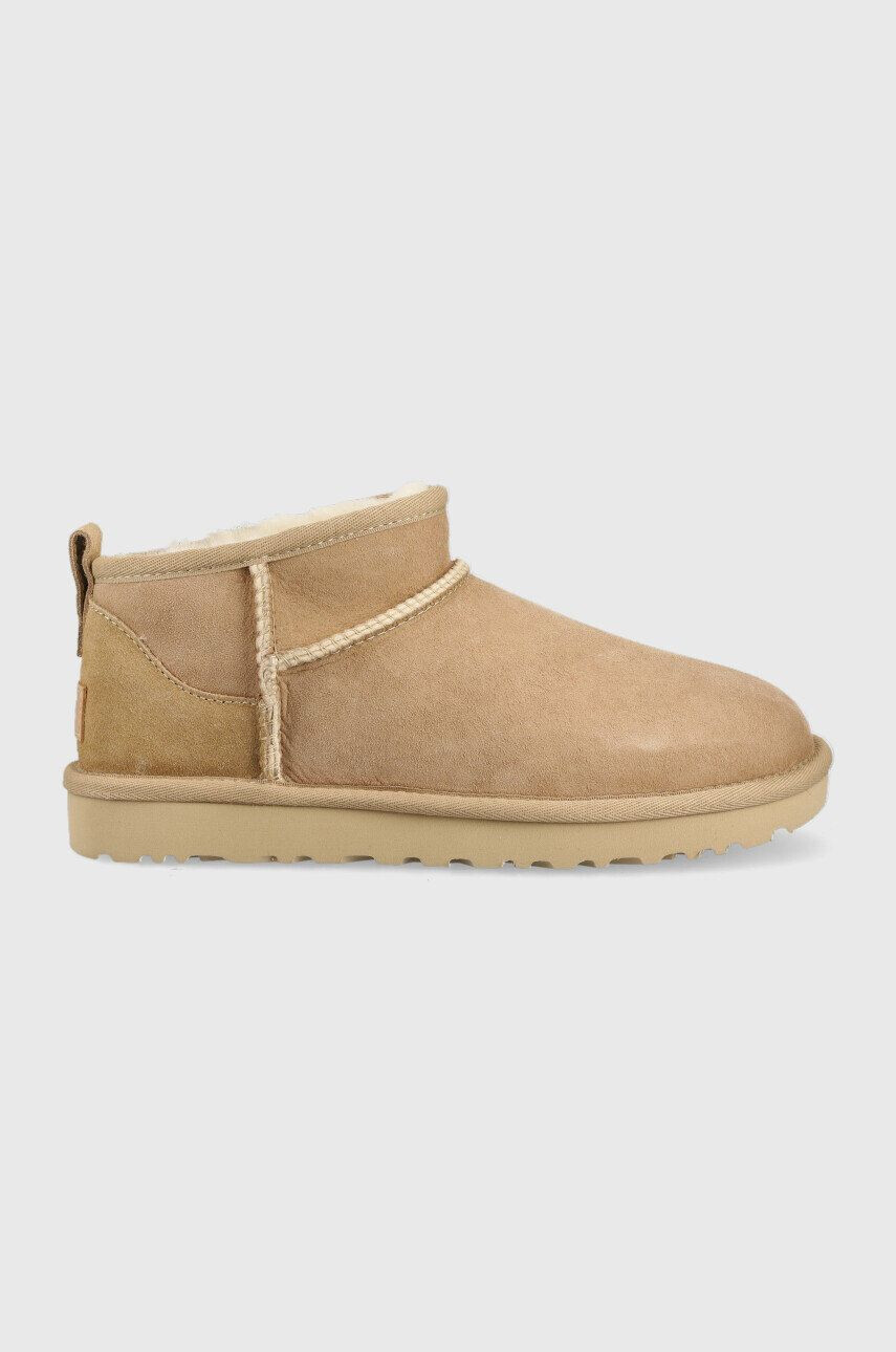 Ugg Μπότες χιονιού σουέτ Classic Ultra Mini χρώμα: καφέ 1116109.SAN - Pepit.gr