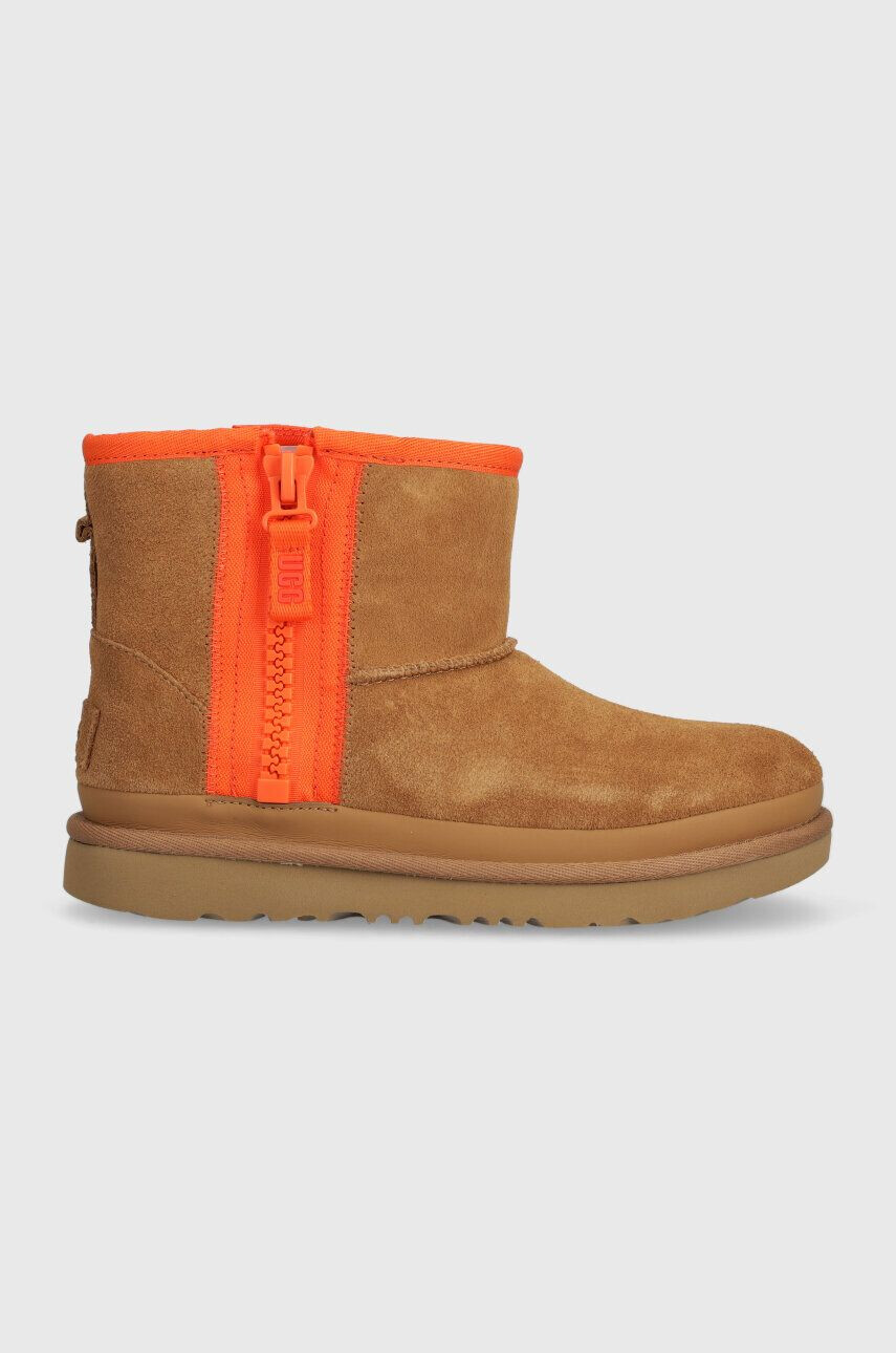 Ugg Μπότες χιονιού σουέτ για παιδιά KIDS CLASSIC MINI ZIPPER TAPE L - Pepit.gr