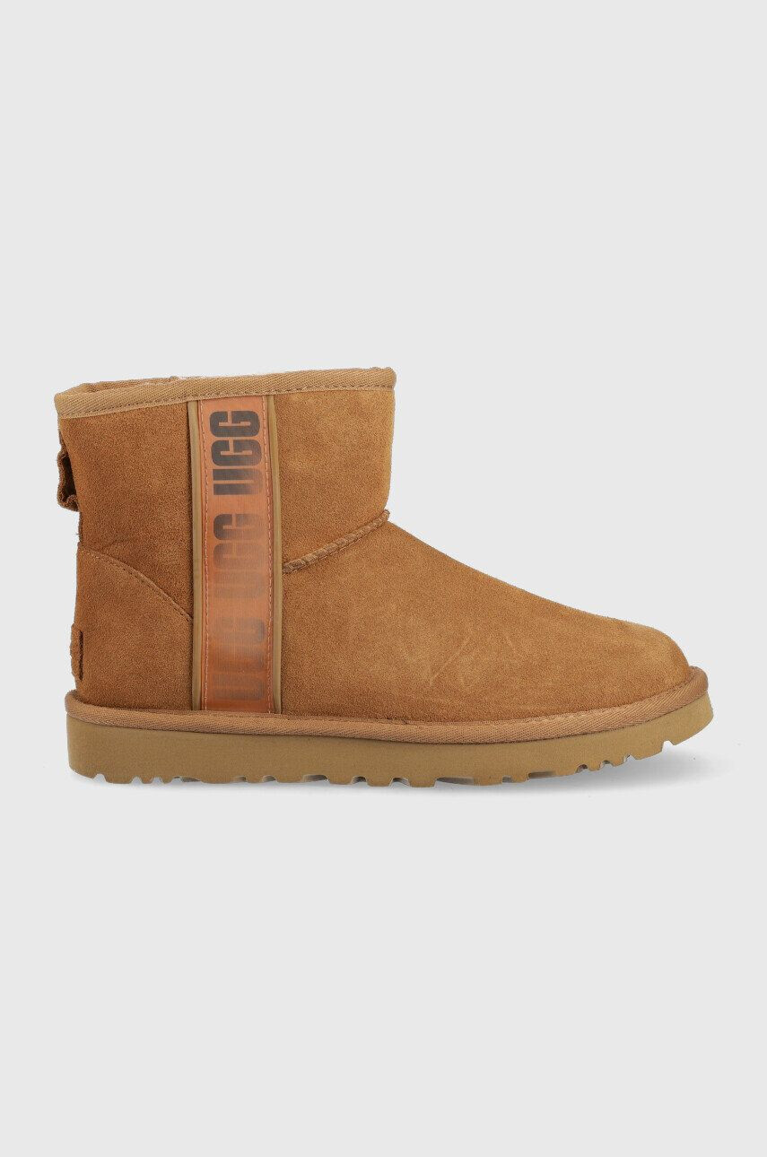 Ugg Μπότες χιονιού σουέτ W Classic Mini Slide Logo - Pepit.gr