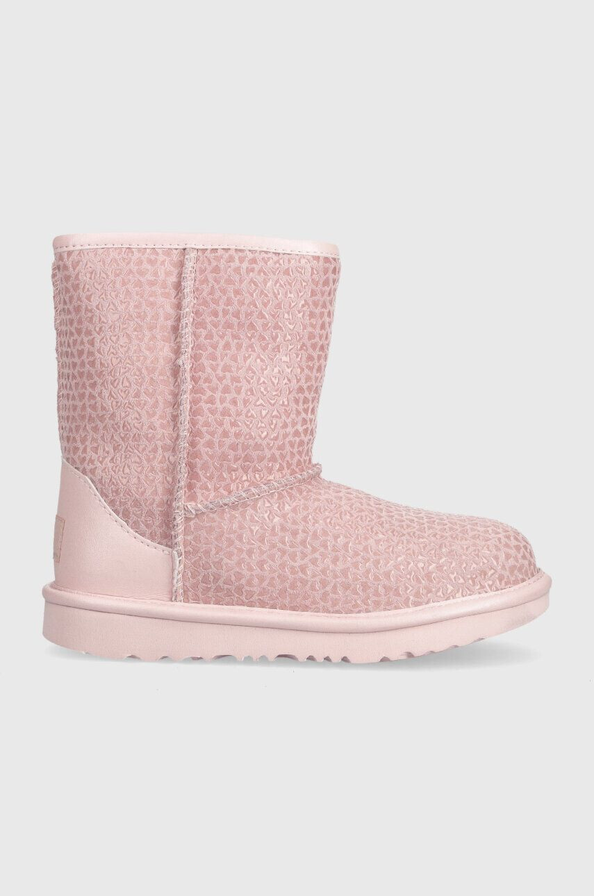 Ugg Παιδικές δερμάτινες μπότες χιονιού KIDS CLASSIC IIEL HEARTS - Pepit.gr