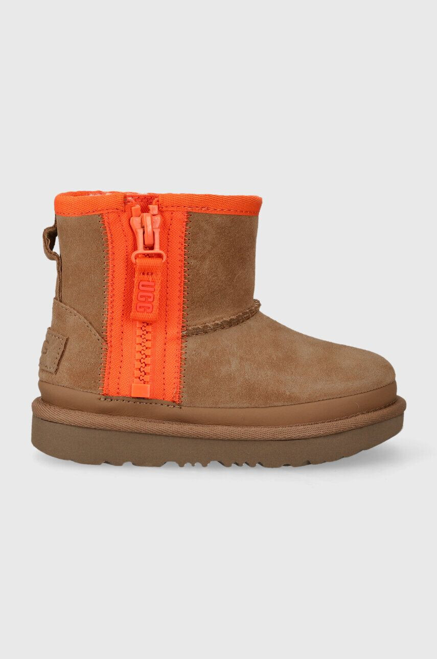 Ugg Παιδικές χειμερινές μπότες T CLASSIC MINI ZIPPER TAPE LOGO - Pepit.gr