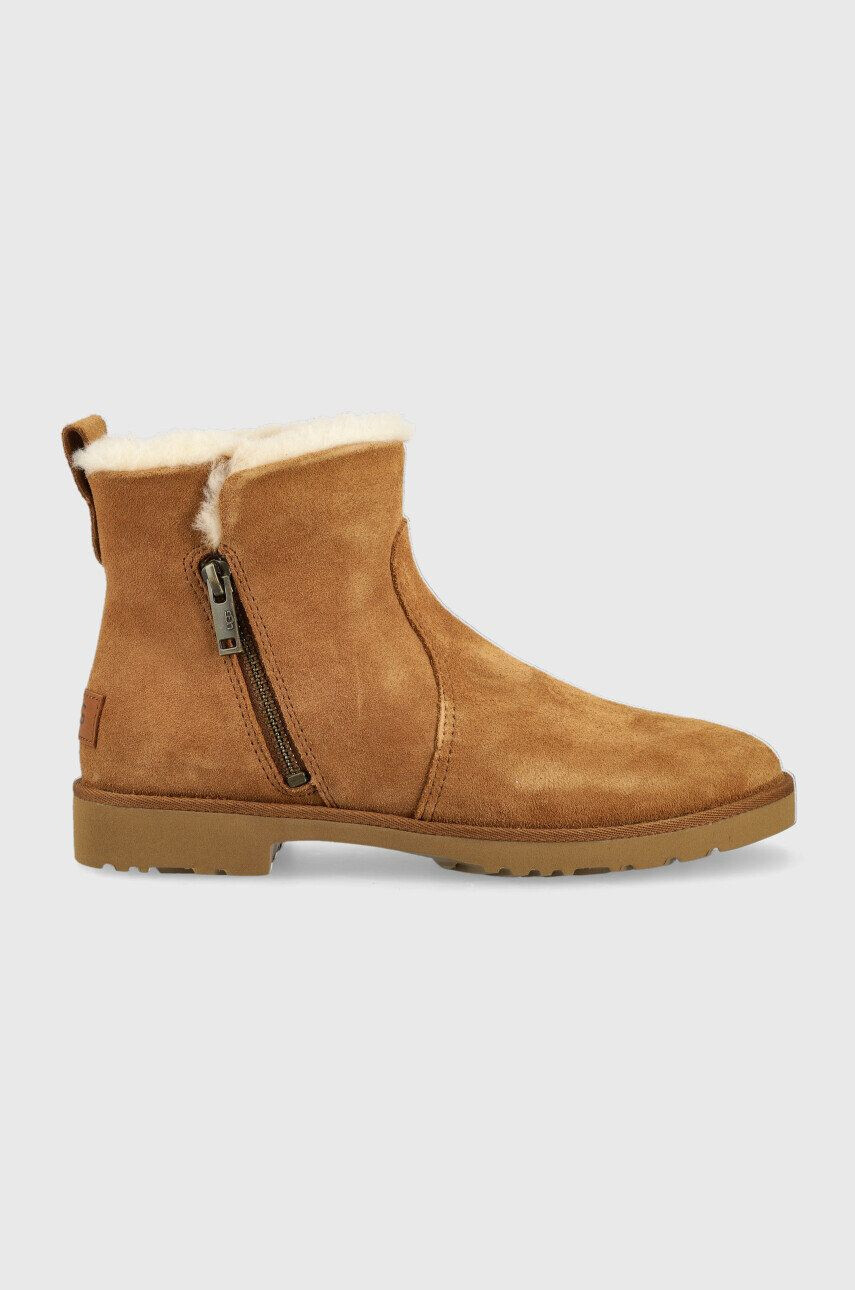 Ugg Σουέτ μπότες W Romely Zip γυναικείες χρώμα: καφέ - Pepit.gr