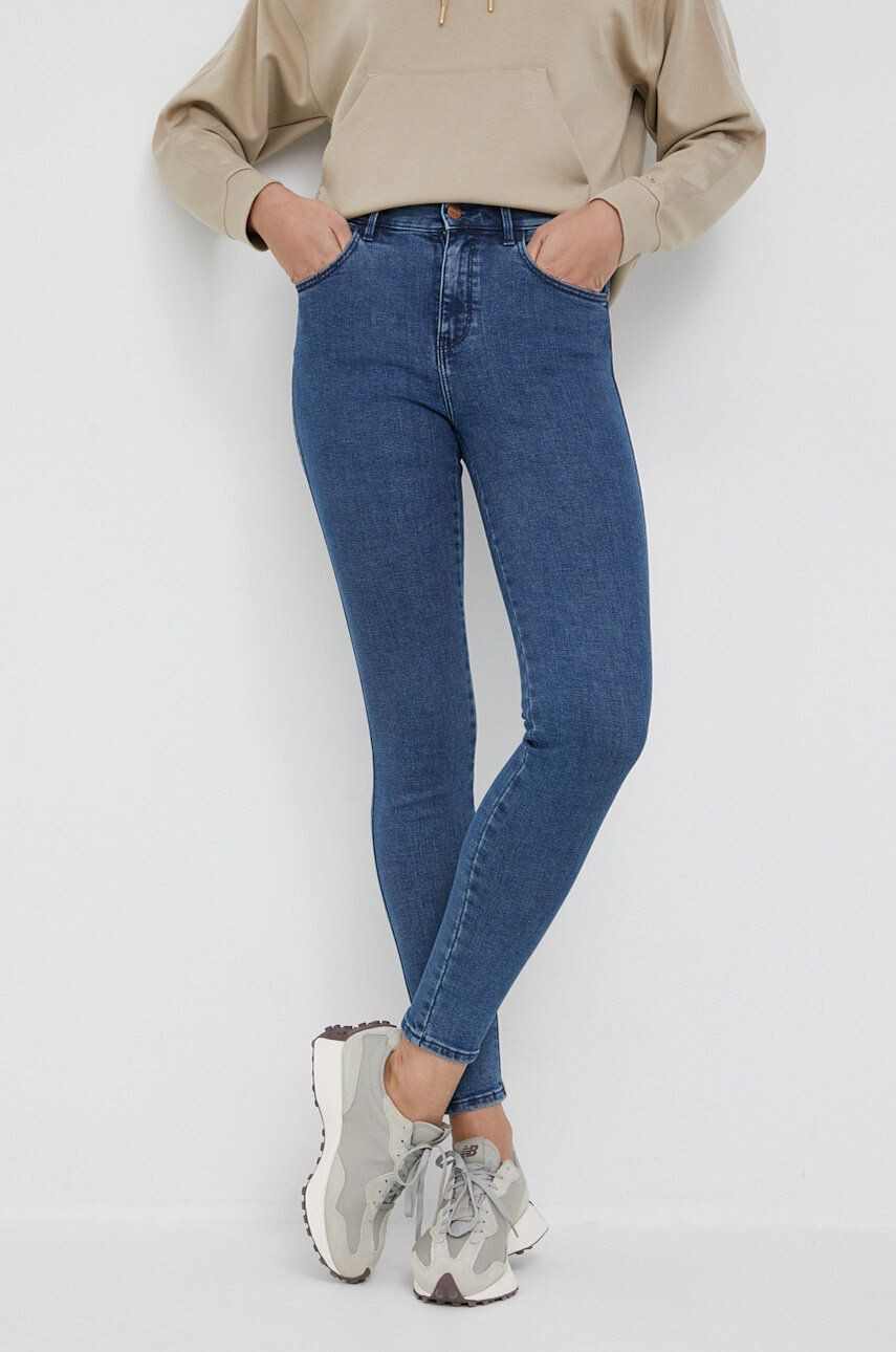 Wrangler Τζιν παντελονι High Rise Skinny Indigo Sea - Pepit.gr